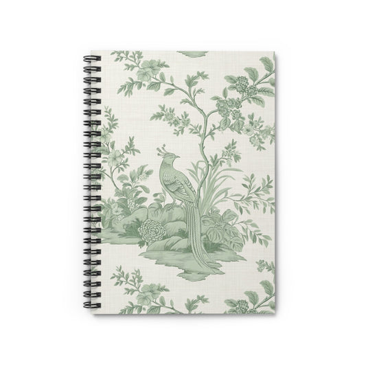 Sage Green Chinoiserie Journal - 6x8 Spiral Notebook