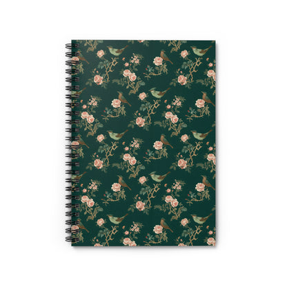 Green Chinoiserie Journal - 6x8 Spiral Notebook