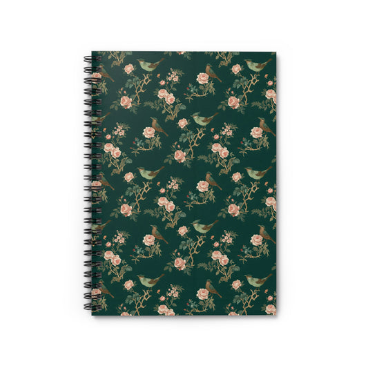 Green Chinoiserie Journal - 6x8 Spiral Notebook