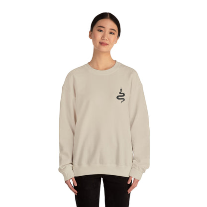 Serene Snake Embroidered Crewneck Sweatshirt - Unisex