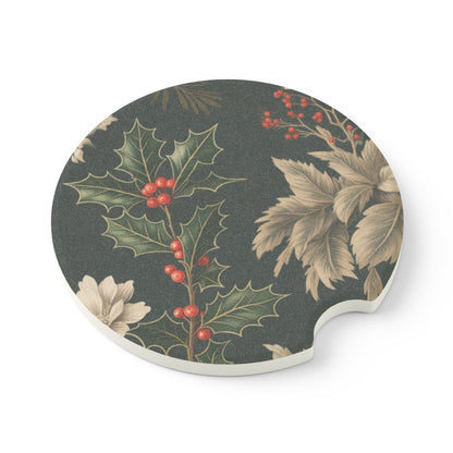 Christmas Holly - Soapstone Car Coaster