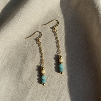 Thread Drop Earrings · Amazonite