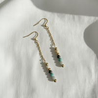 Thread Drop Earrings · Sea Amazonite