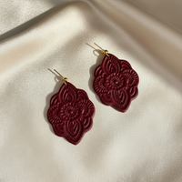 Alhambra Drop Earrings · Deep Maroon