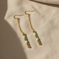 Thread Drop Earrings · Mint Glass