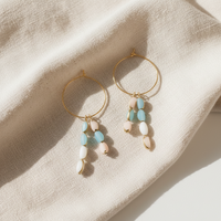 Turquoise Tide Hoop Earrings