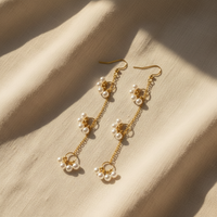 Trio Drop Earrings · Pearl