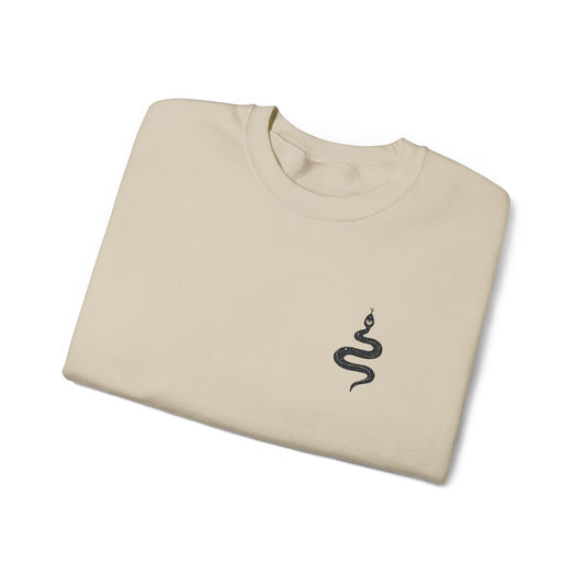 Serene Snake Embroidered Crewneck Sweatshirt - Unisex