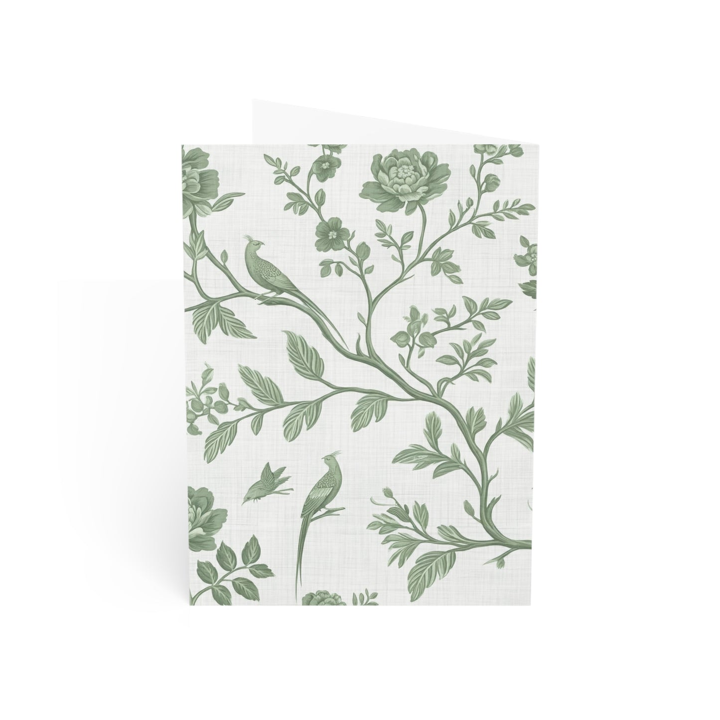 Green Chinoiserie Well-Wishing Greeting Cards - 1, 10, 30, or 50 Pack