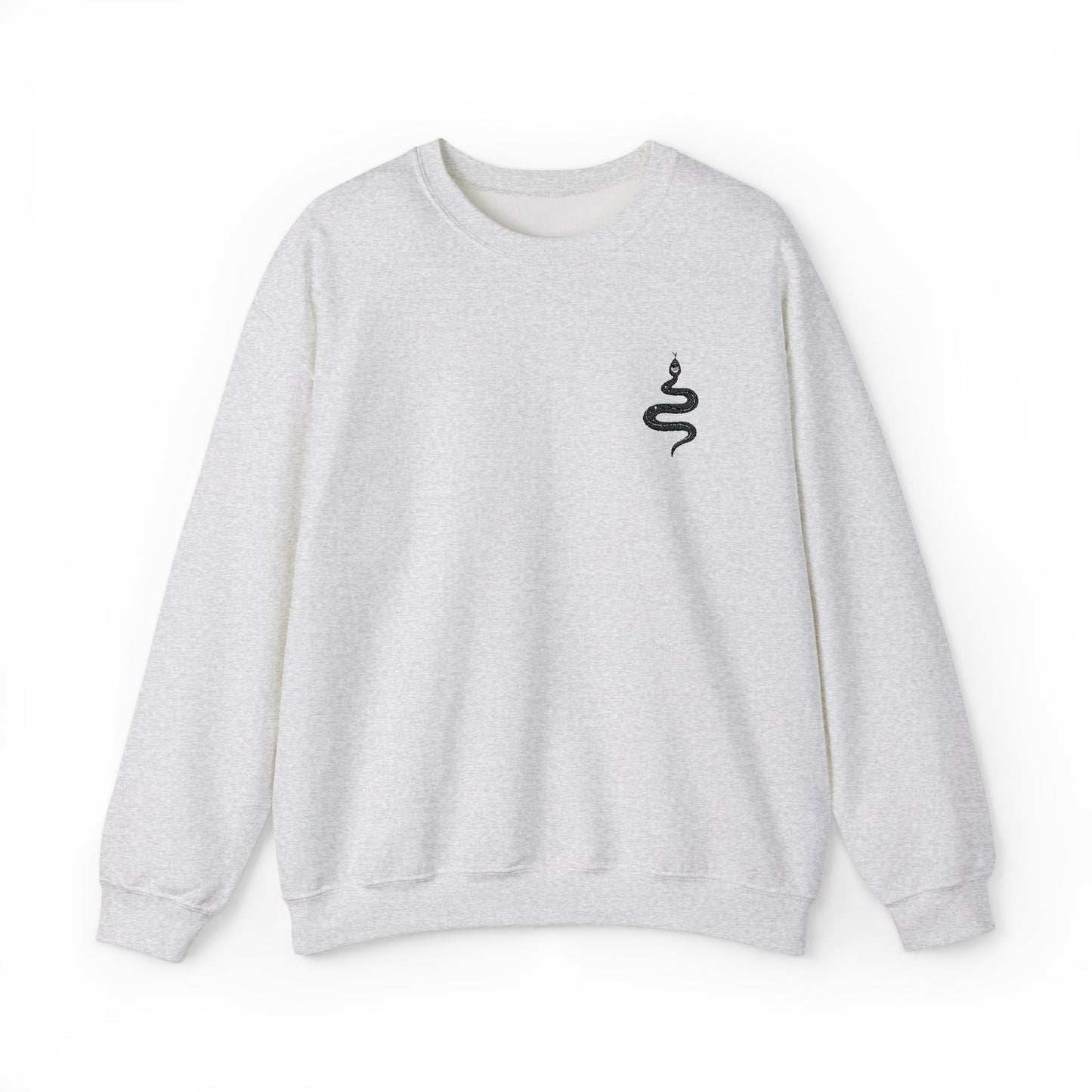 Serene Snake Embroidered Crewneck Sweatshirt - Unisex