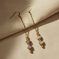 Double Amethyst Chain Drops · Gold