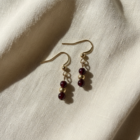 Bead Drop Earrings · Garnet