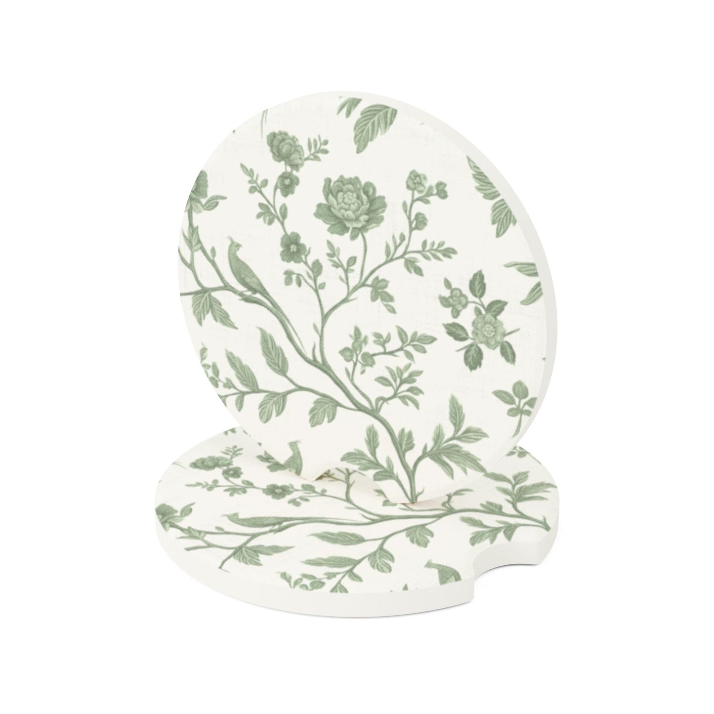 Green Chinoiserie - Soapstone Car Coaster