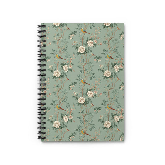 Green Chinoiserie Journal - 6x8 Spiral Notebook