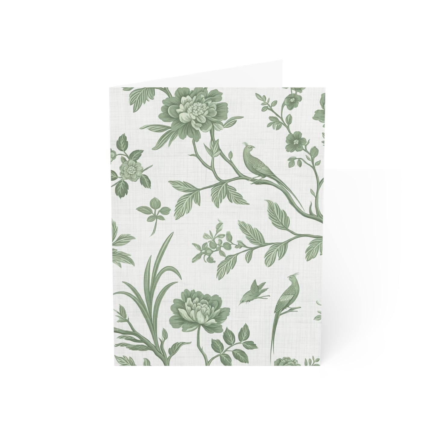 Green Chinoiserie Well-Wishing Greeting Cards - 1, 10, 30, or 50 Pack