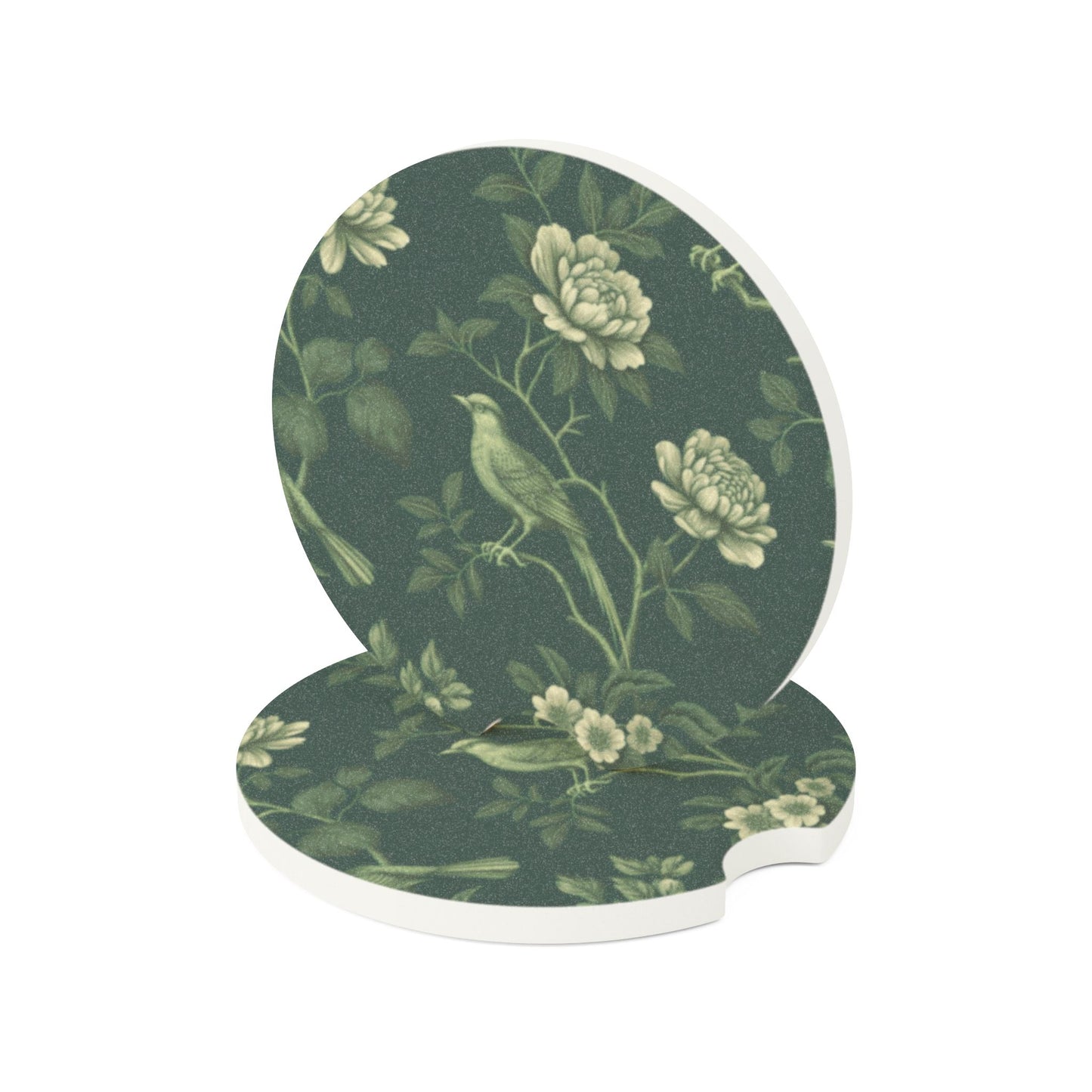 Green Chinoiserie - Soapstone Car Coaster