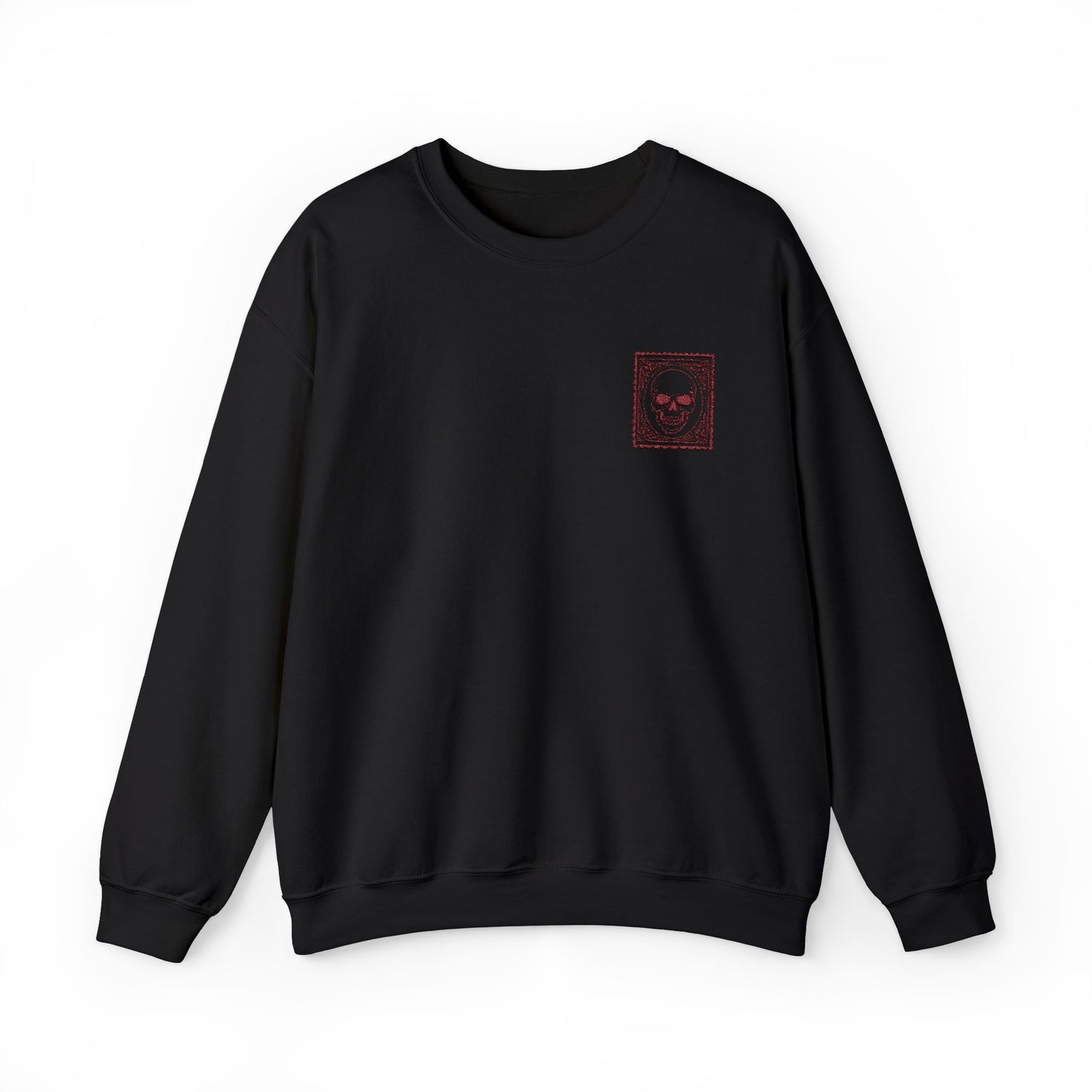 Red Skull Embroidered Crewneck Sweatshirt - Unisex