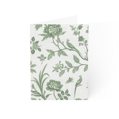 Green Chinoiserie Well-Wishing Greeting Cards - 1, 10, 30, or 50 Pack