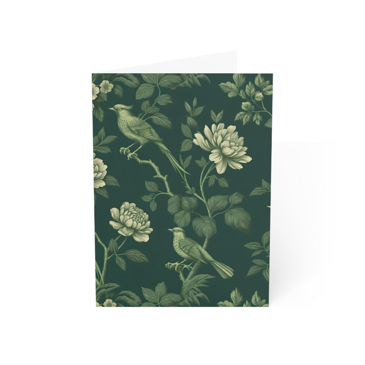 Green Chinoiserie Well-Wishing Greeting Cards - 1, 10, 30, or 50 Pack