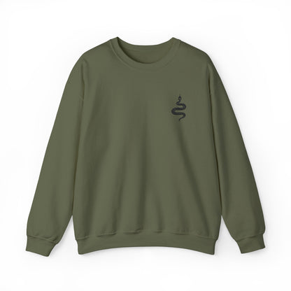 Serene Snake Embroidered Crewneck Sweatshirt - Unisex