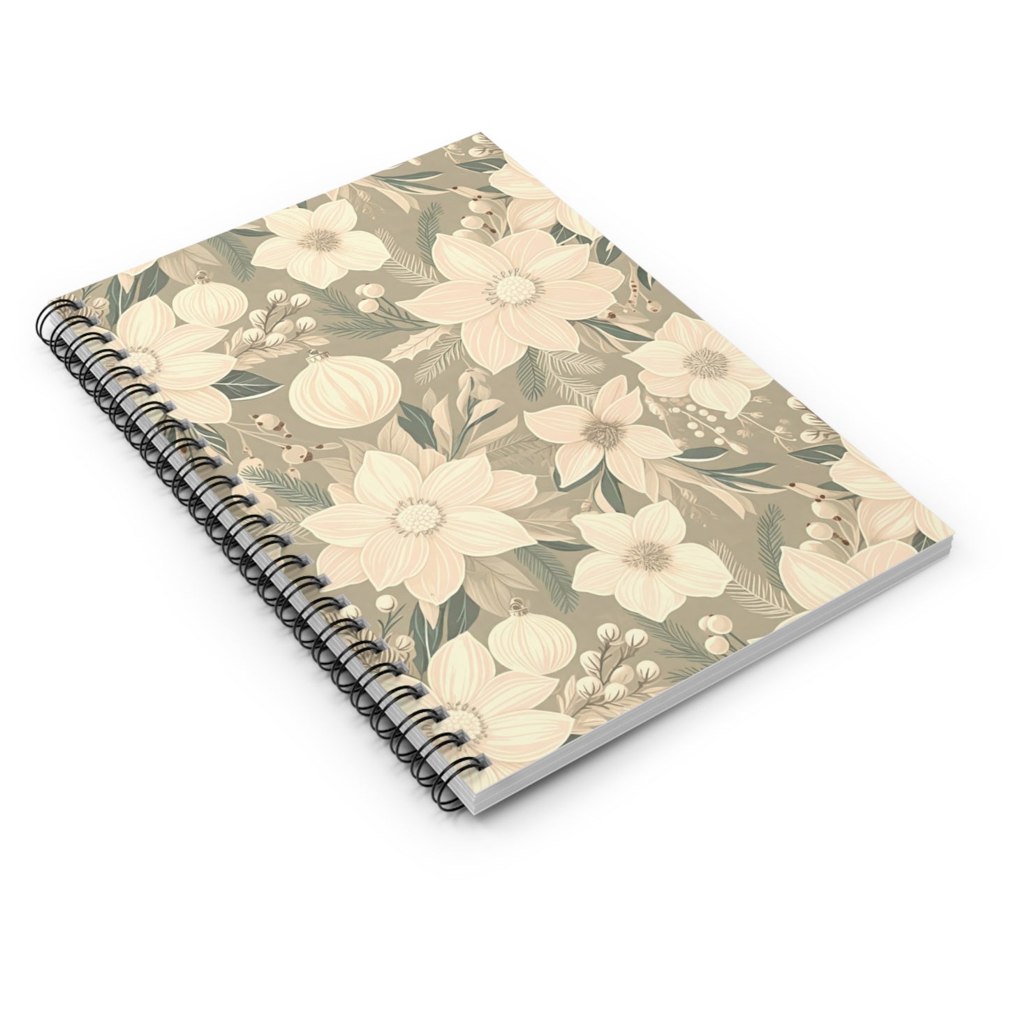 Christmas Chintz Journal - 6x8 Spiral Notebook