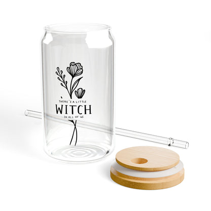 Inner Witch: 16oz Can-Shaped Sipper Glass with Lid & Straw