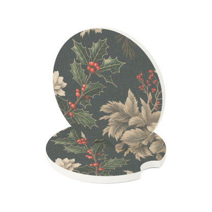 Christmas Holly - Soapstone Car Coaster