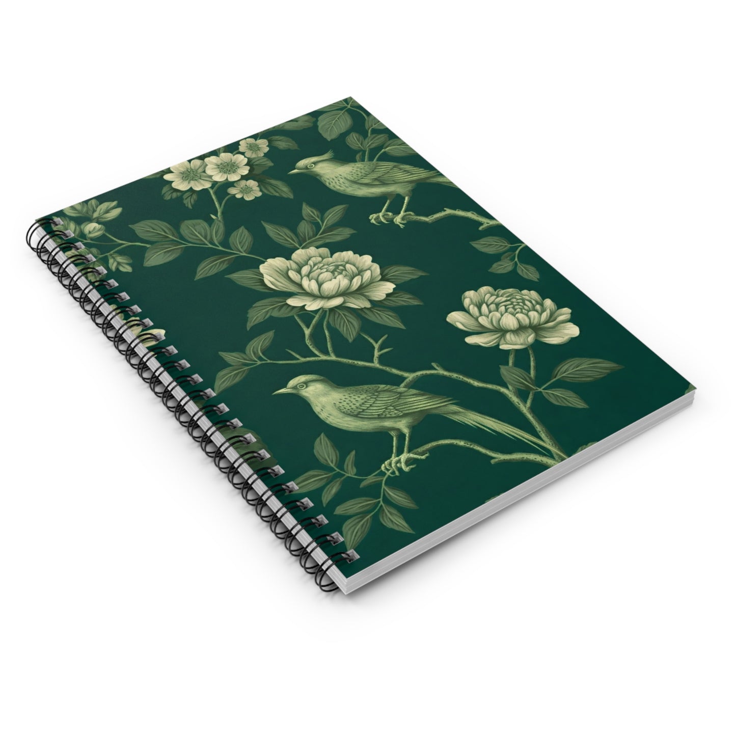 Green Chinoiserie Journal - 6x8 Spiral Notebook