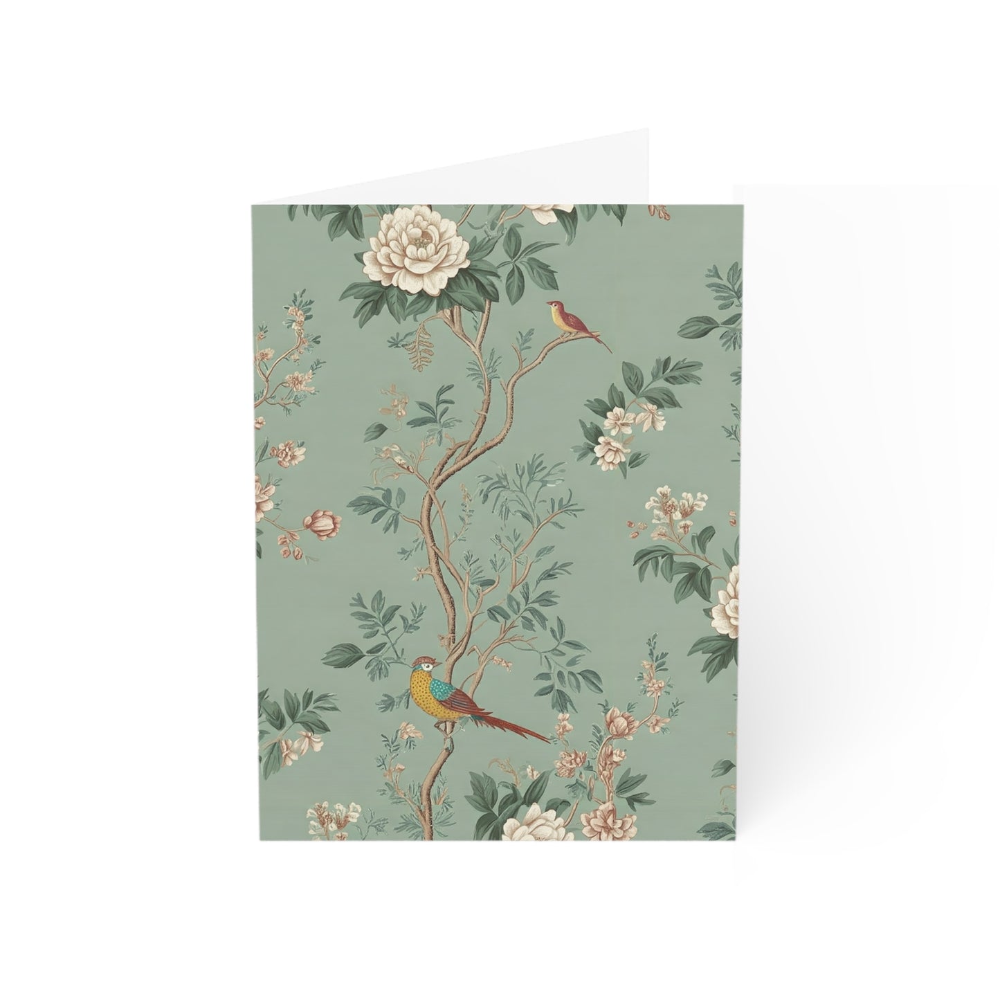 Green Chinoiserie Well-Wishing Greeting Cards - 1, 10, 30, or 50 Pack