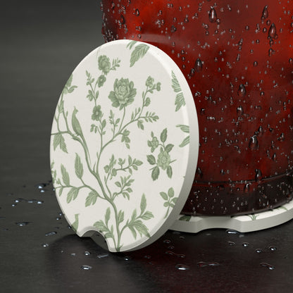 Green Chinoiserie - Soapstone Car Coaster