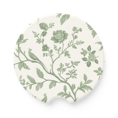 Green Chinoiserie - Soapstone Car Coaster