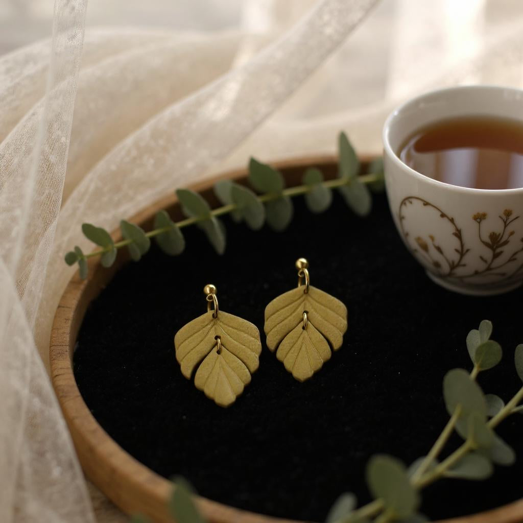 The Driftleaf Drop Earrings – Goldenrod · Autumn Collection
