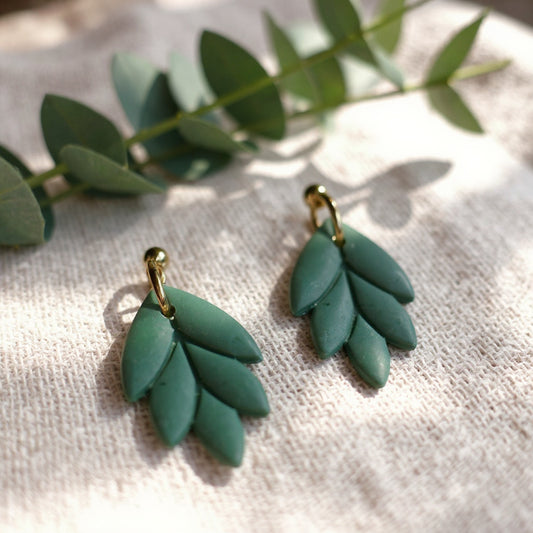 The Laurel Drop Earrings – Winter Sage – Winter Collection · Christmas Tree Farm | Hypoallergenic 18K Gold-Plated – Handmade Jewelry