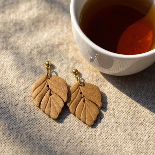 The Driftleaf Drop Earrings – Golden Hour – Autumn Collection · Pumpkin Patch | Hypoallergenic 18K Gold-Plated – Handmade Jewelry