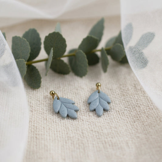 The Laurel Drop Earrings – Morning Fog – Autumn Collection · Autumn Daybreak | Hypoallergenic 18K Gold-Plated – Handmade Jewelry