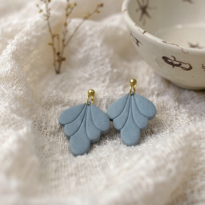 The Scallop Drop Earrings – Slate Blue · Water Collection
