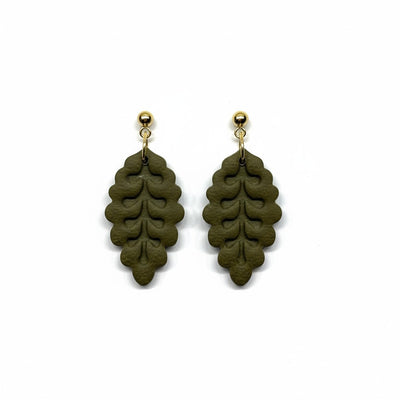 The Leaf Drop Earrings – Olive · Garden Collection