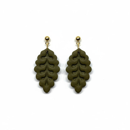 The Leaf Drop Earrings – Olive · Autumn Collection