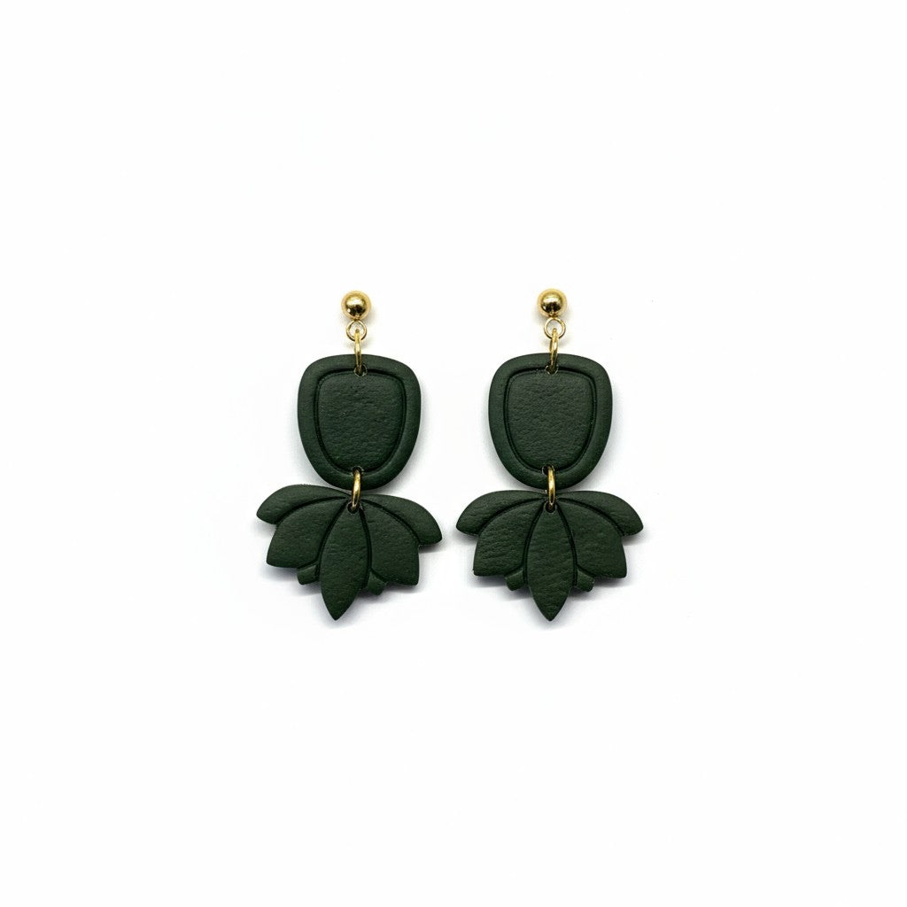 The Lotus Bloom Earrings – Forest · Garden Collection