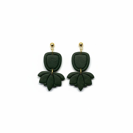 The Lotus Bloom Earrings – Forest · Garden Collection