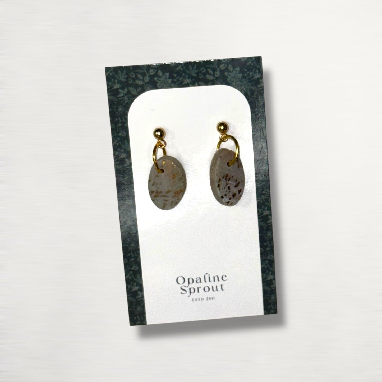 The Pebble Drop Earrings – Moss Agate – Special Edition | Hypoallergenic 18K Gold-Plated – Handmade Jewelry