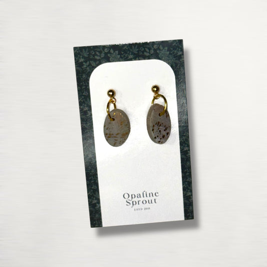 The Pebble Drop Earrings – Moss Agate – Special Edition | Hypoallergenic 18K Gold-Plated – Handmade Jewelry