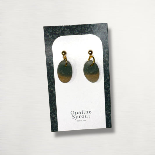 The Pebble Drop Earrings – Moss Agate – Special Edition | Hypoallergenic 18K Gold-Plated – Handmade Jewelry