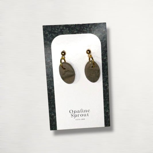 The Pebble Drop Earrings – Moss Agate – Special Edition | Hypoallergenic 18K Gold-Plated – Handmade Jewelry