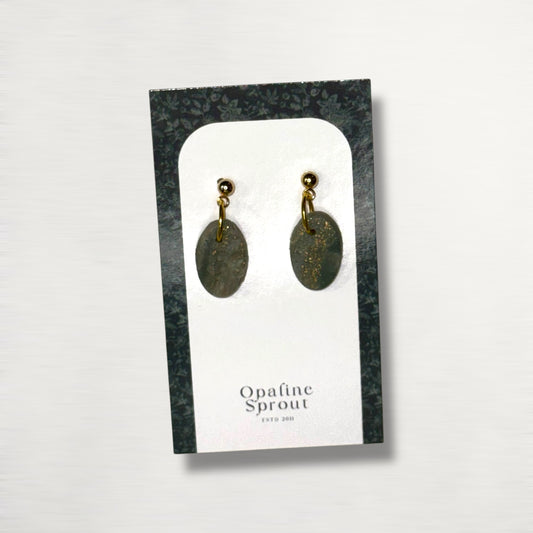 The Pebble Drop Earrings – Moss Agate – Special Edition | Hypoallergenic 18K Gold-Plated – Handmade Jewelry
