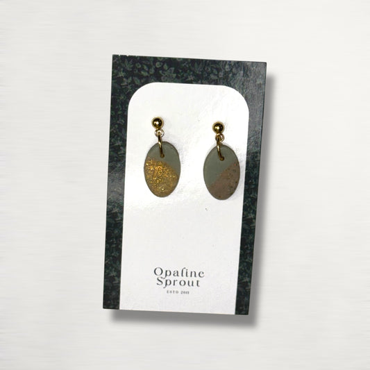 The Pebble Drop Earrings – Moss Agate – Special Edition | Hypoallergenic 18K Gold-Plated – Handmade Jewelry