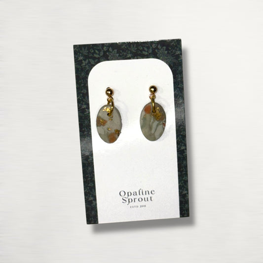 The Pebble Drop Earrings – Moss Agate – Special Edition | Hypoallergenic 18K Gold-Plated – Handmade Jewelry