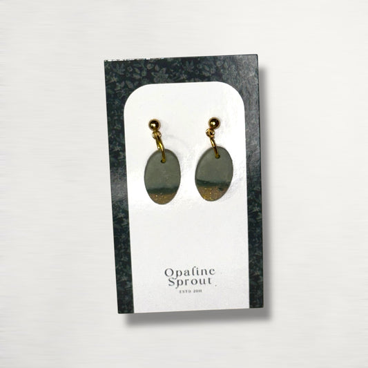 The Pebble Drop Earrings – Moss Agate – Special Edition | Hypoallergenic 18K Gold-Plated – Handmade Jewelry