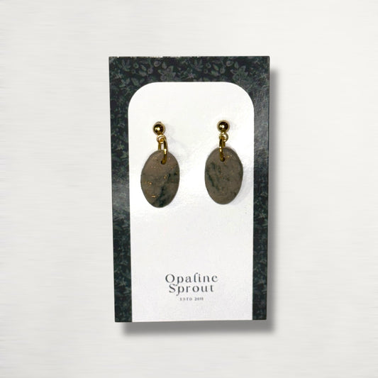 The Pebble Drop Earrings – Moss Agate – Special Edition | Hypoallergenic 18K Gold-Plated – Handmade Jewelry