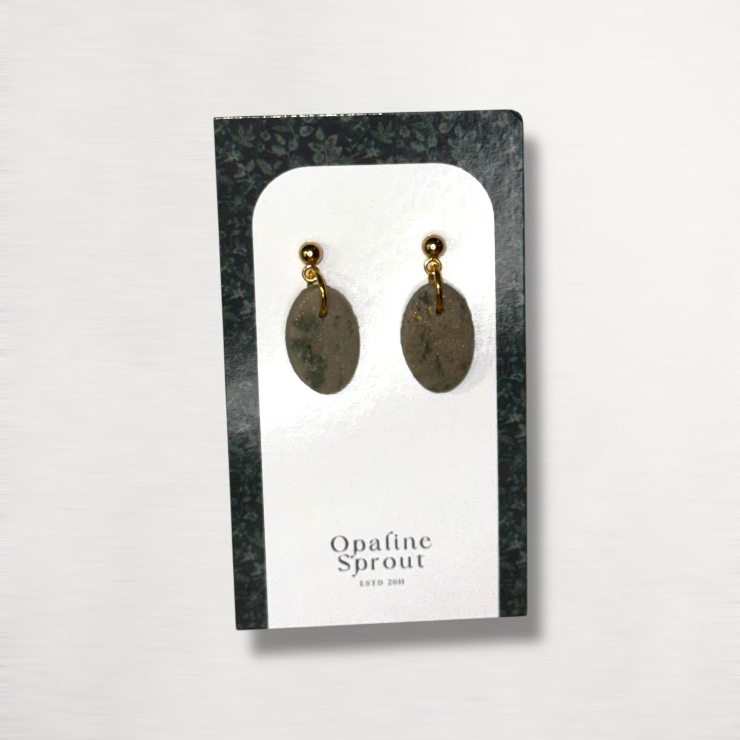 The Pebble Drop Earrings – Moss Agate – Special Edition | Hypoallergenic 18K Gold-Plated – Handmade Jewelry